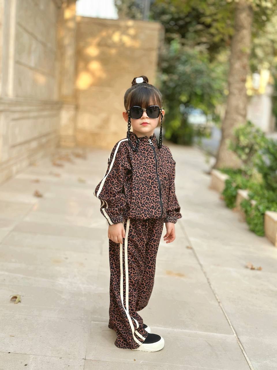 سویشرت شلوار پلنگی مخمل