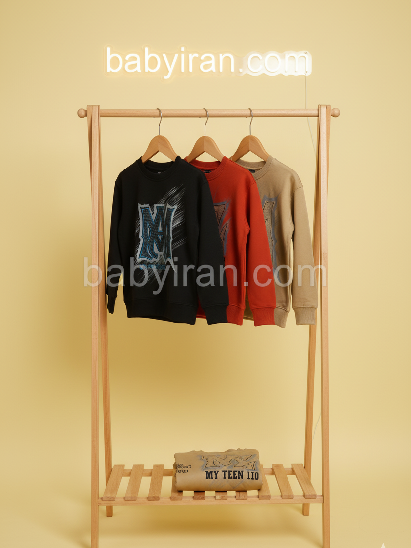 "پیراهن بچه‌گانه پسرانه آستین بلند با طرح چاپی شیک مناسب 6 تا 13 سال – پاییزه و زمستانه"