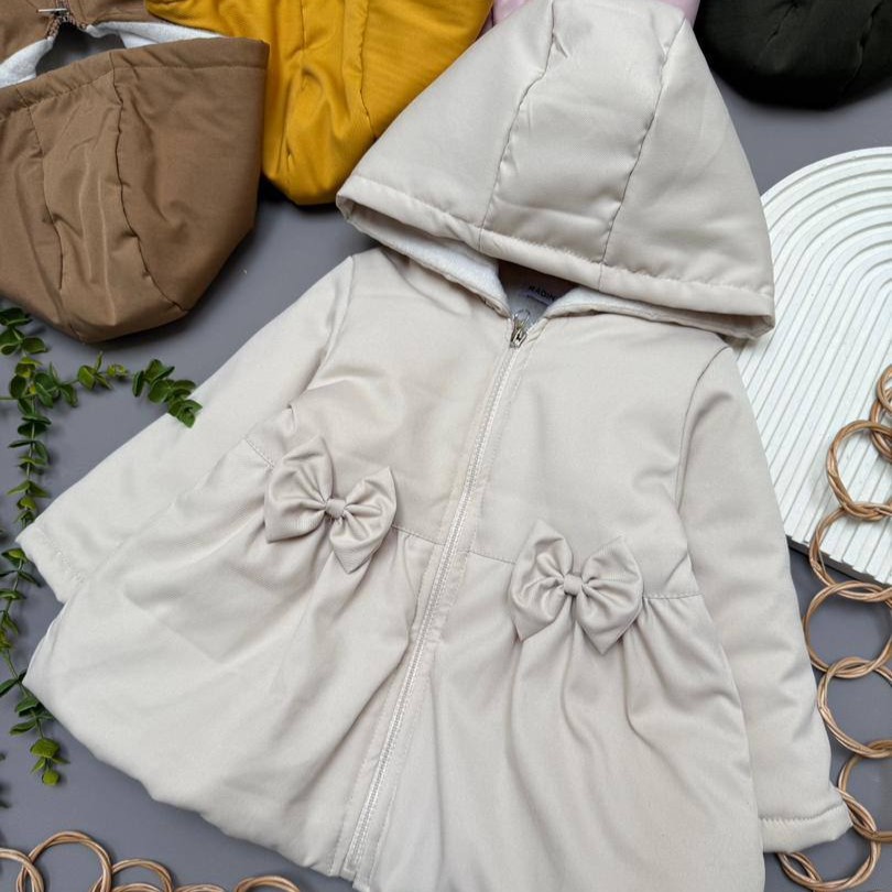 کاپشن پاپیون دار دخترانه مناسب 1 تا 5 سال